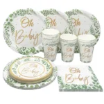 Green Leaf Baby Shower Set