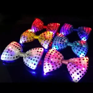 LED Sequin Flashing Bow Tie