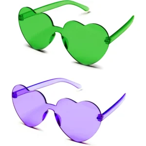 Mardi Gras Heart Glasses (2 Pcs)