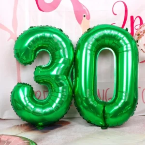 32-Inch Green Number Balloon