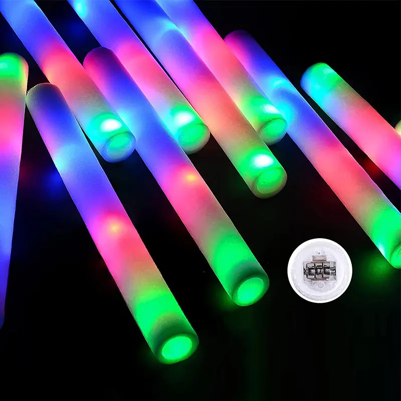 LED Foam Glow Sticks with bright multicolor lights, ideal for concerts and celebrations.